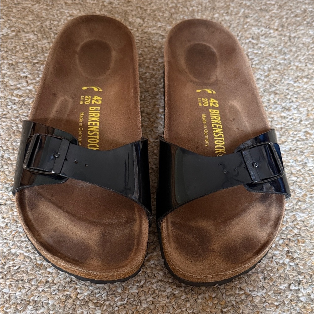 BIRKENSTOCK 270 Madrid Black Patent Sandals Ladies 11 / 42